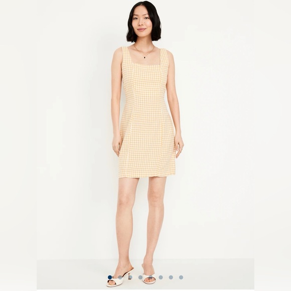 Old Navy Dresses & Skirts - NWT Old Navy Linen-Blend Mini Dress - Yellow Gingham, Size M